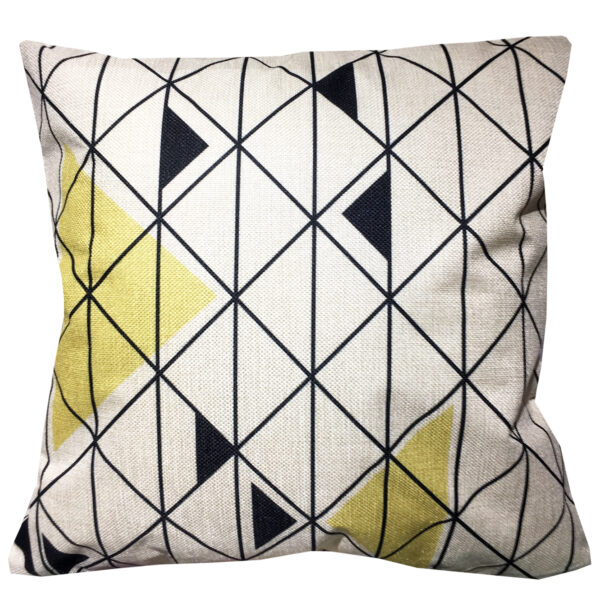 Cojín Triángulos Lino 45×45 cm.
