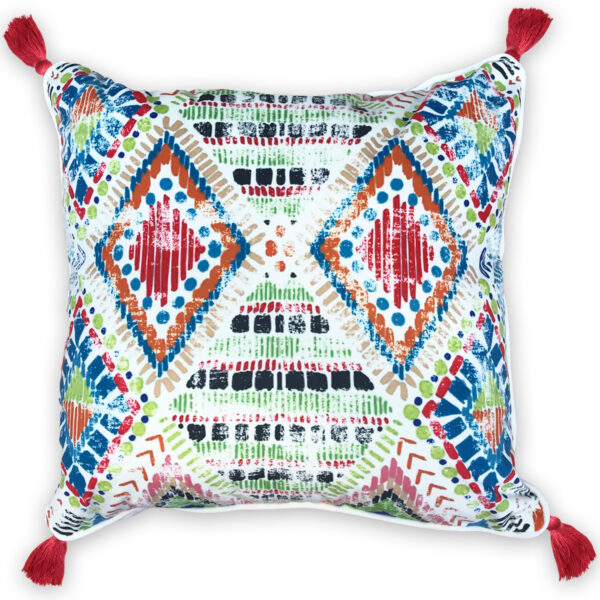 Cojín Boho Felpa Multicolor 45×45