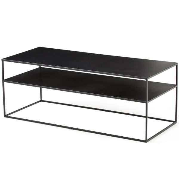 mesa de centro Ubby metálica color negro vista angular