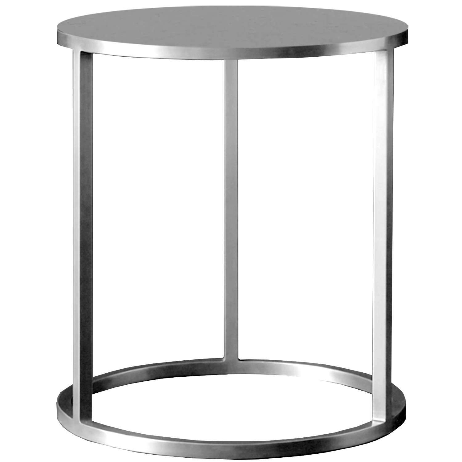 Mesa auxiliar metálica Nes Plata con fondo blanco