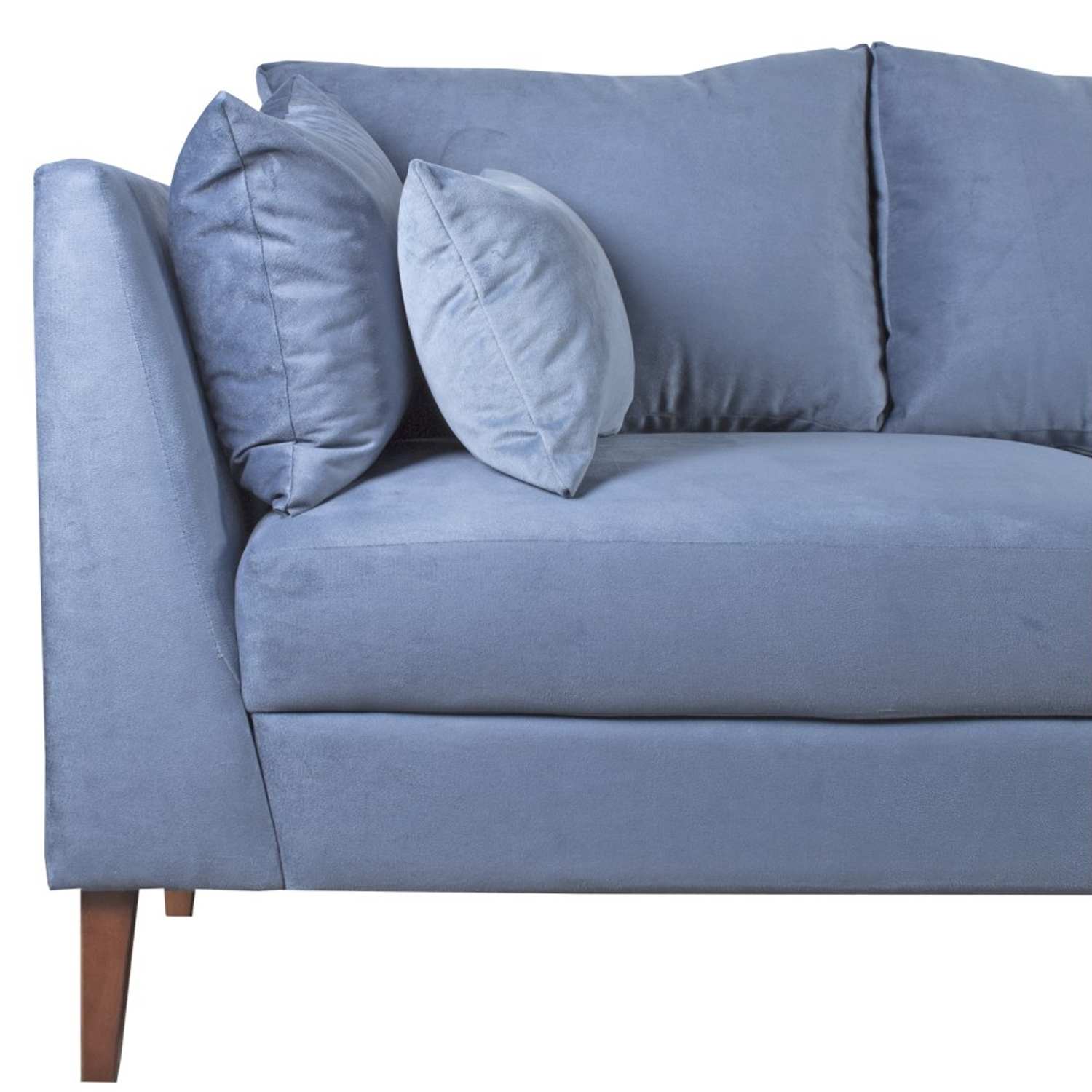 Sofá Winsen Celeste 3 Cuerpos detalle lado derecho