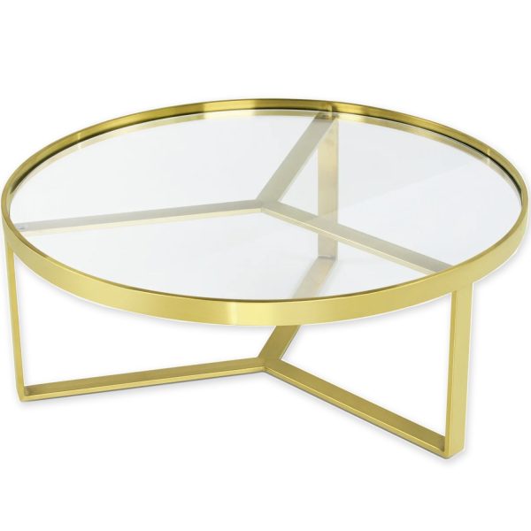 Mesa de Centro Goslar Dorado Vidrio con fondo blanco