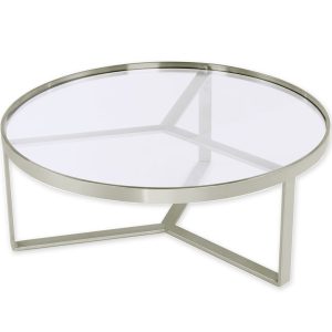 Mesa de Centro Goslar Plata Vidrio con fondo blanco