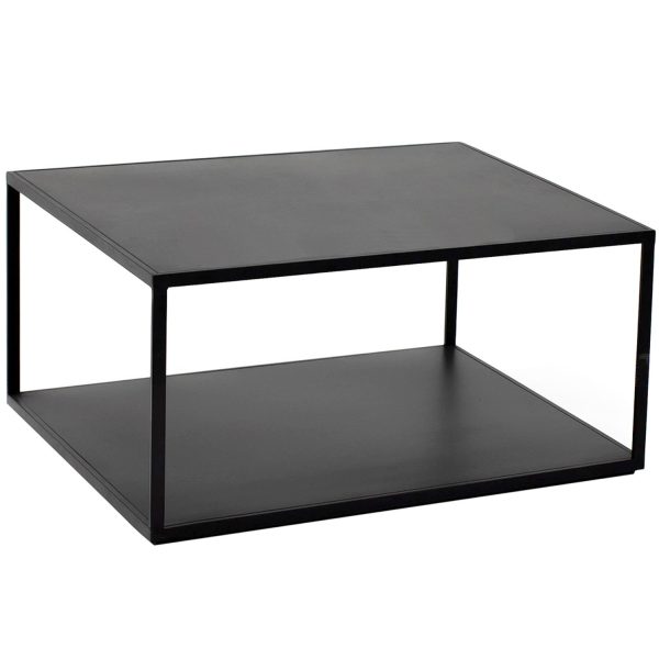 Mesa de centro Kolding negra con fondo blanco