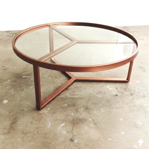 Mesa de Centro Goslar Cobre Vidrio 35x90