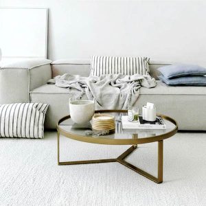 Mesa de Centro Goslar Dorado Vidrio 90x35