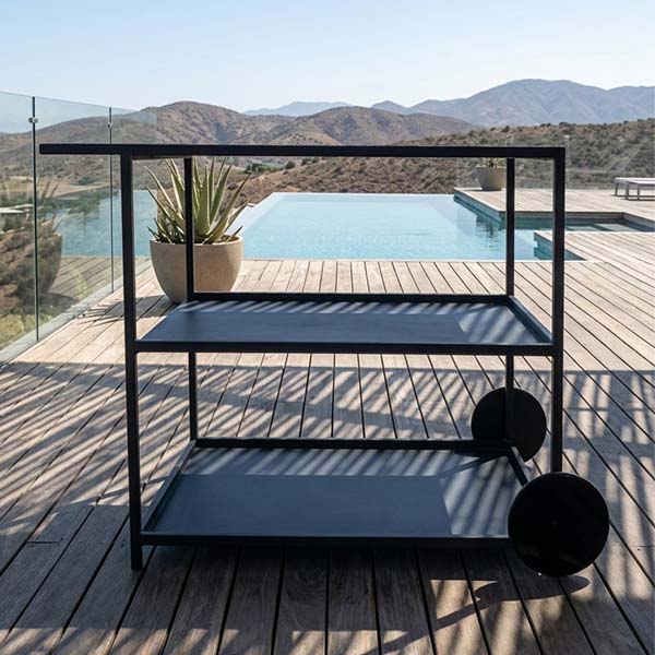 Carro Bar Metálico Vestre Small Negro 80x67x40 - Imagen 2