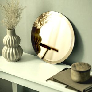 Espejo Circular Grou, Biselado Bronce 40 a 120 cm.