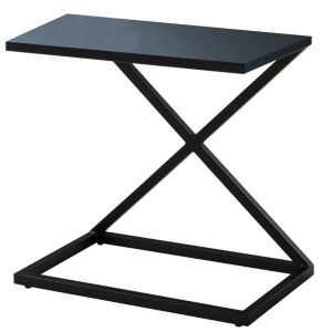 Mesa Auxiliar metálica negra Tubinga con fondo blanco