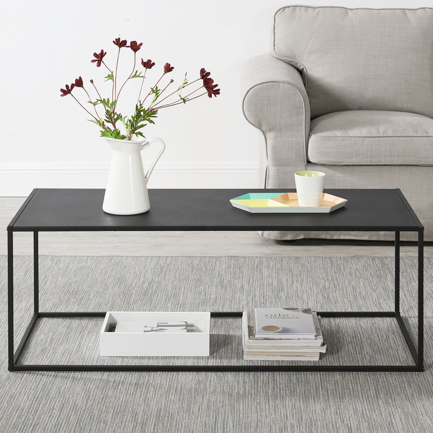 Mesa Centro Leknes / Negro, Blanco - Living Market