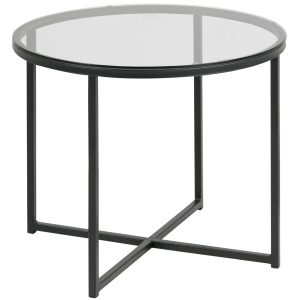 Mesa Lateral Metálica color negro Bent con fondo blanco