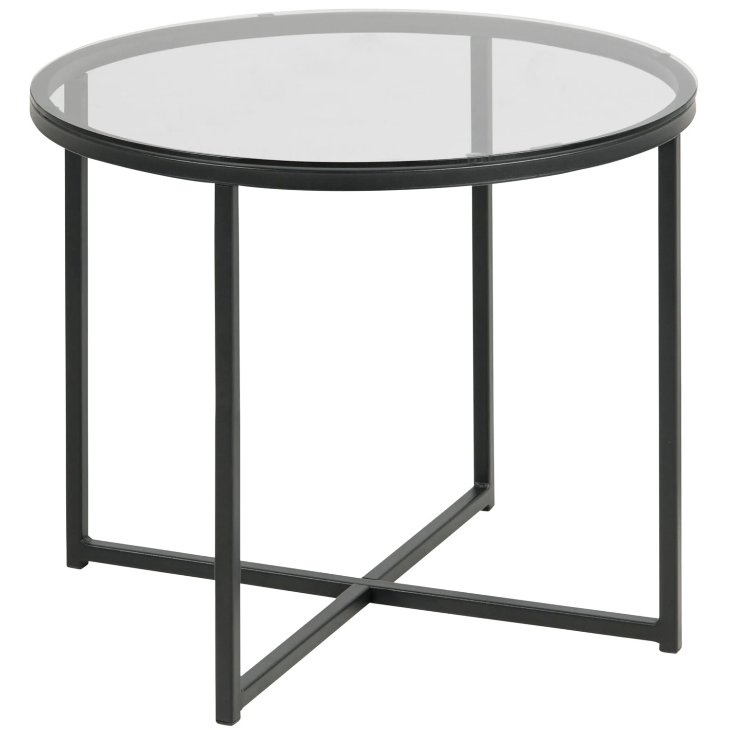Mesa Lateral Metálica color negro Bent con fondo blanco