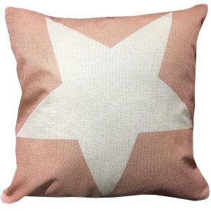 Cojín Rosado Estrella Lino 45 x 45