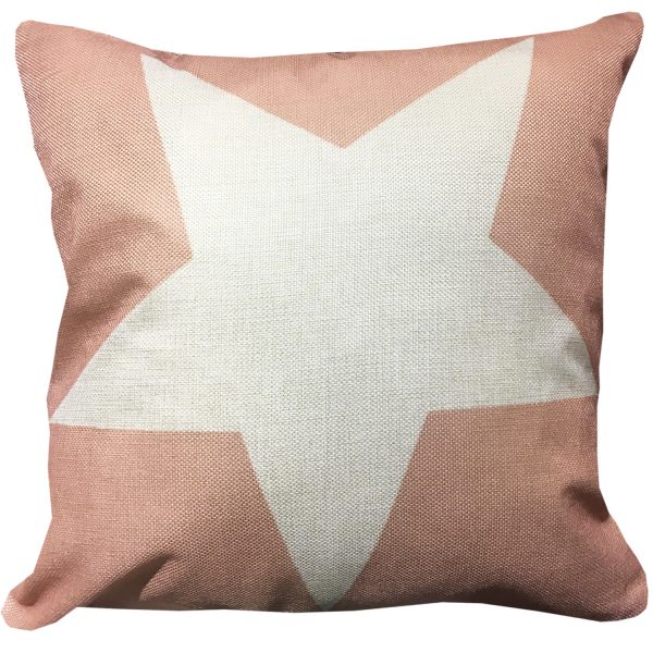 Cojín Rosado Estrella Lino 45 x 45
