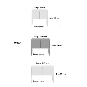 Arrimo Estante Metálico Vatne / Blanco 110x40x80 - 110x80x40