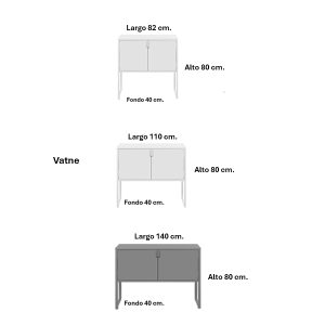 Arrimo Estante Metálico Vatne / Blanco 110x40x80 - 140x80x40