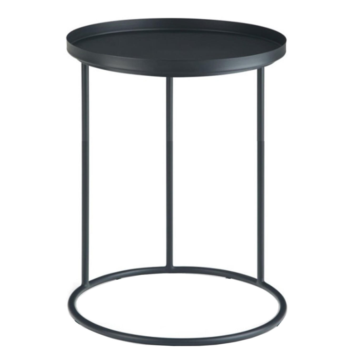 Mesa Auxiliar metálica Kabli color negro con fondo blanco