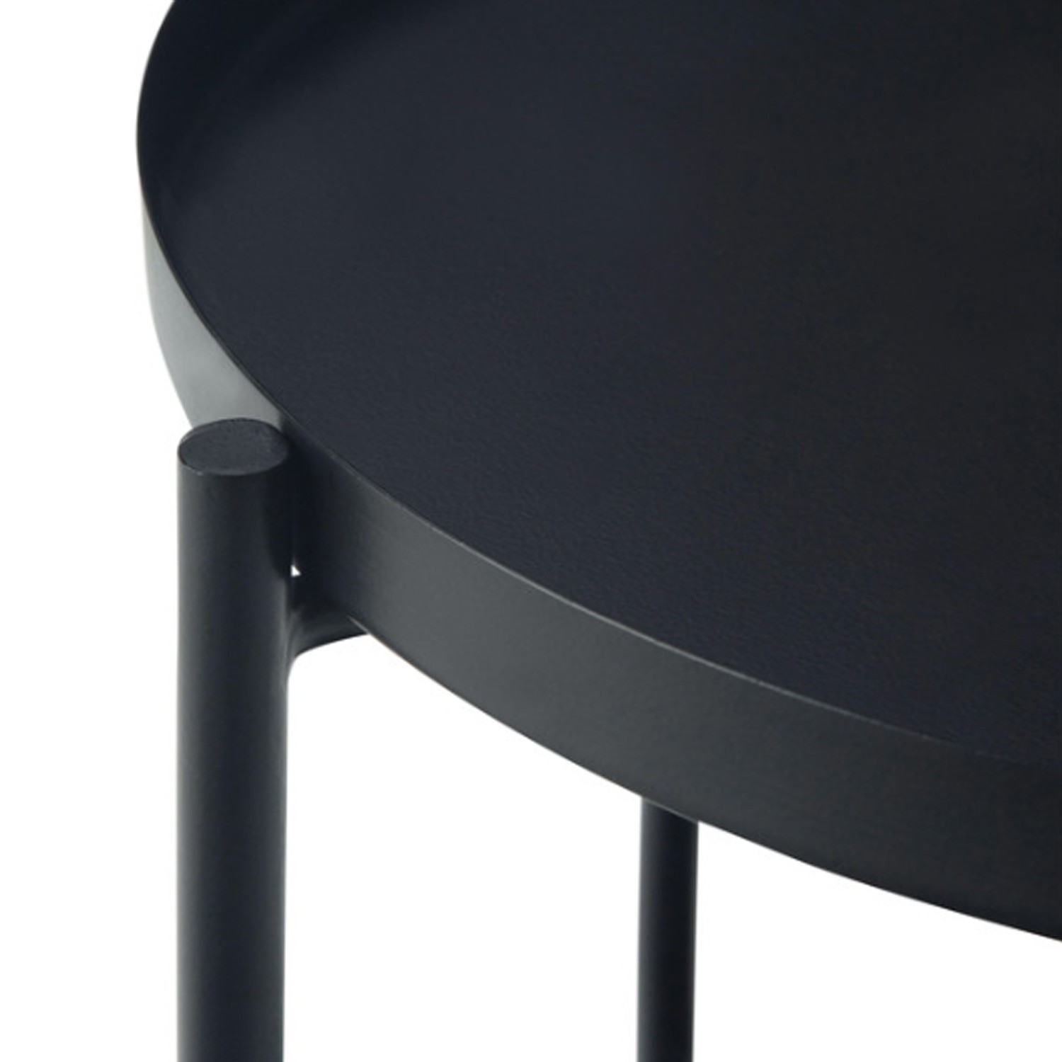 vista superior de Mesa lateral Auxiliar metálica Kabli color negro