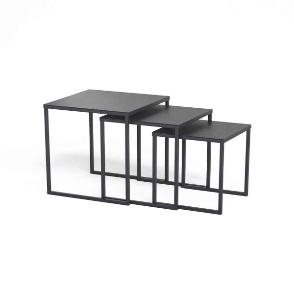 Mesa de centro Lateral Nido metálica color negro