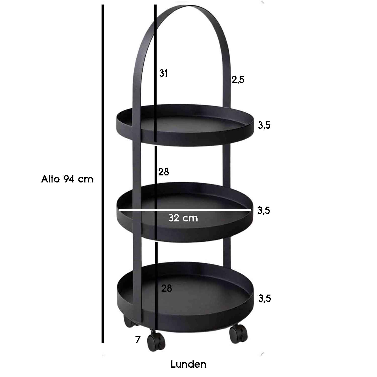 Carro Bar Organizador Lunden / Colores - Imagen 4