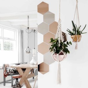 Espejos hexagonales ambientados