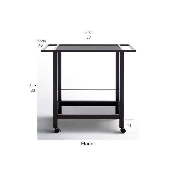 Carro Bar Metálico Maasi 87x40x80 - Imagen 7